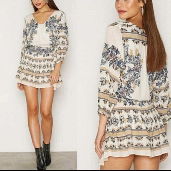 Free People Moonlight Drive Mini Peasant Dress Boho Women’s Small - Picture 9 of 10